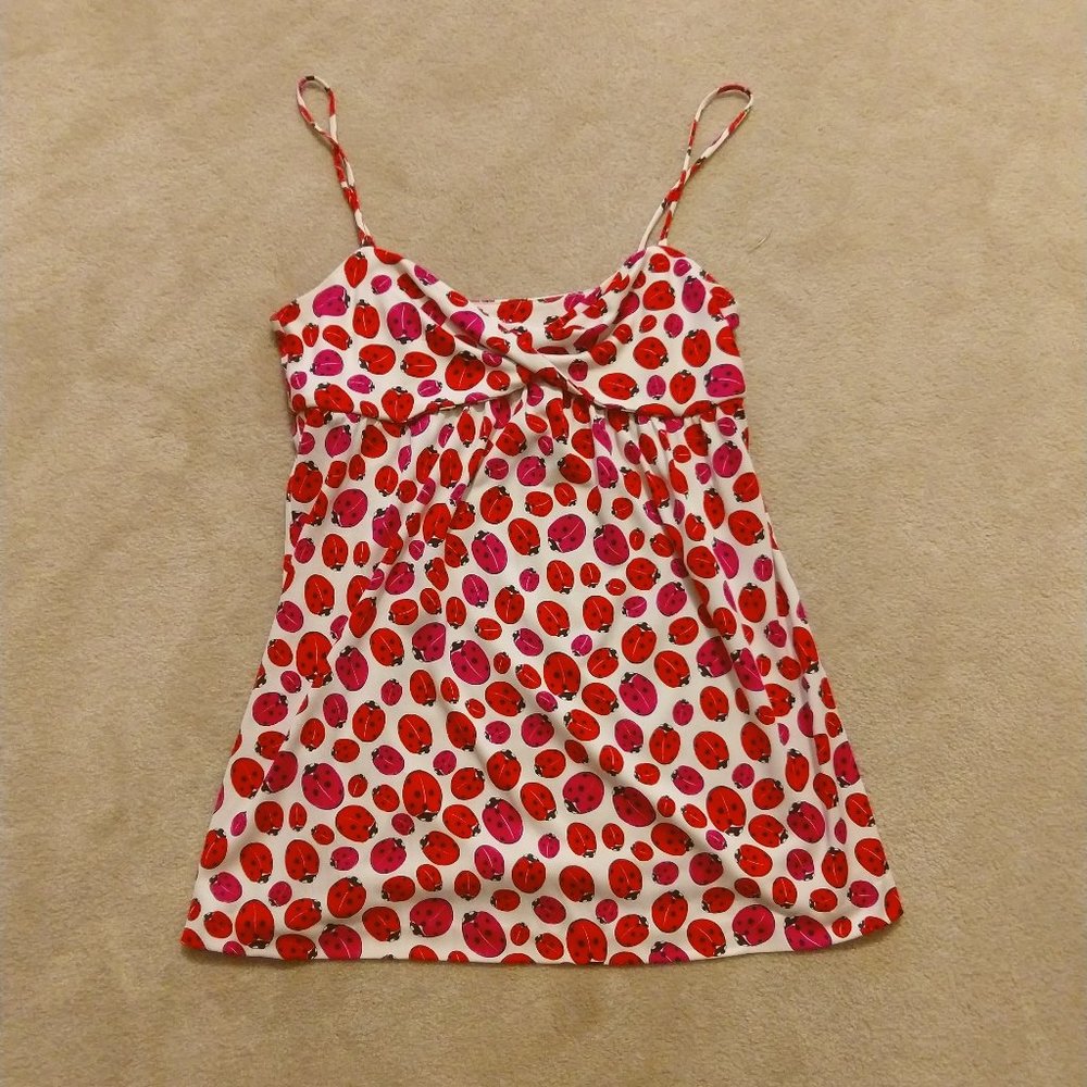 Diane Von Furstenberg Silk Top - Ladybugs